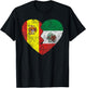 Mexican Spanish Flags Heart | Spain Mexico Roots Vintage T-Shirt - T-Shirt | Black