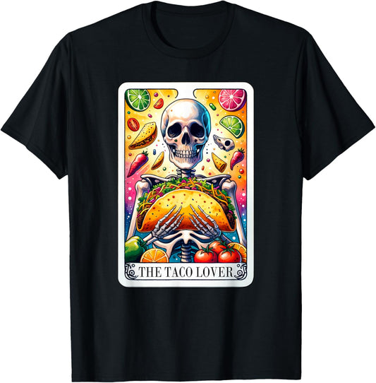 The Taco Lover Tarot Card Taco Tuesday Cinco de Mayo T-Shirt - T-Shirt | Black