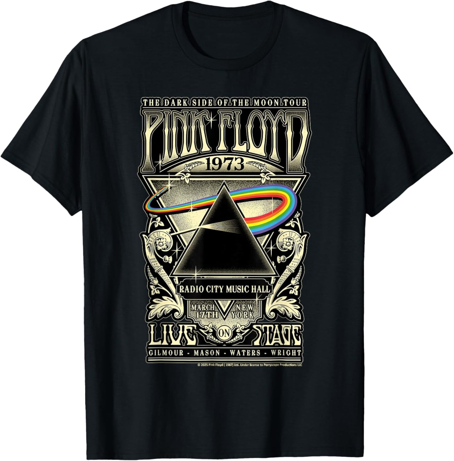 Tournée Pink Floyd 1973 de Dark Side of The Moon T-Shirt - T-Shirt | Black
