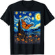 Van Gogh's Starry Night Monarch Butterfly Butterflies T-Shirt - T-Shirt | Black