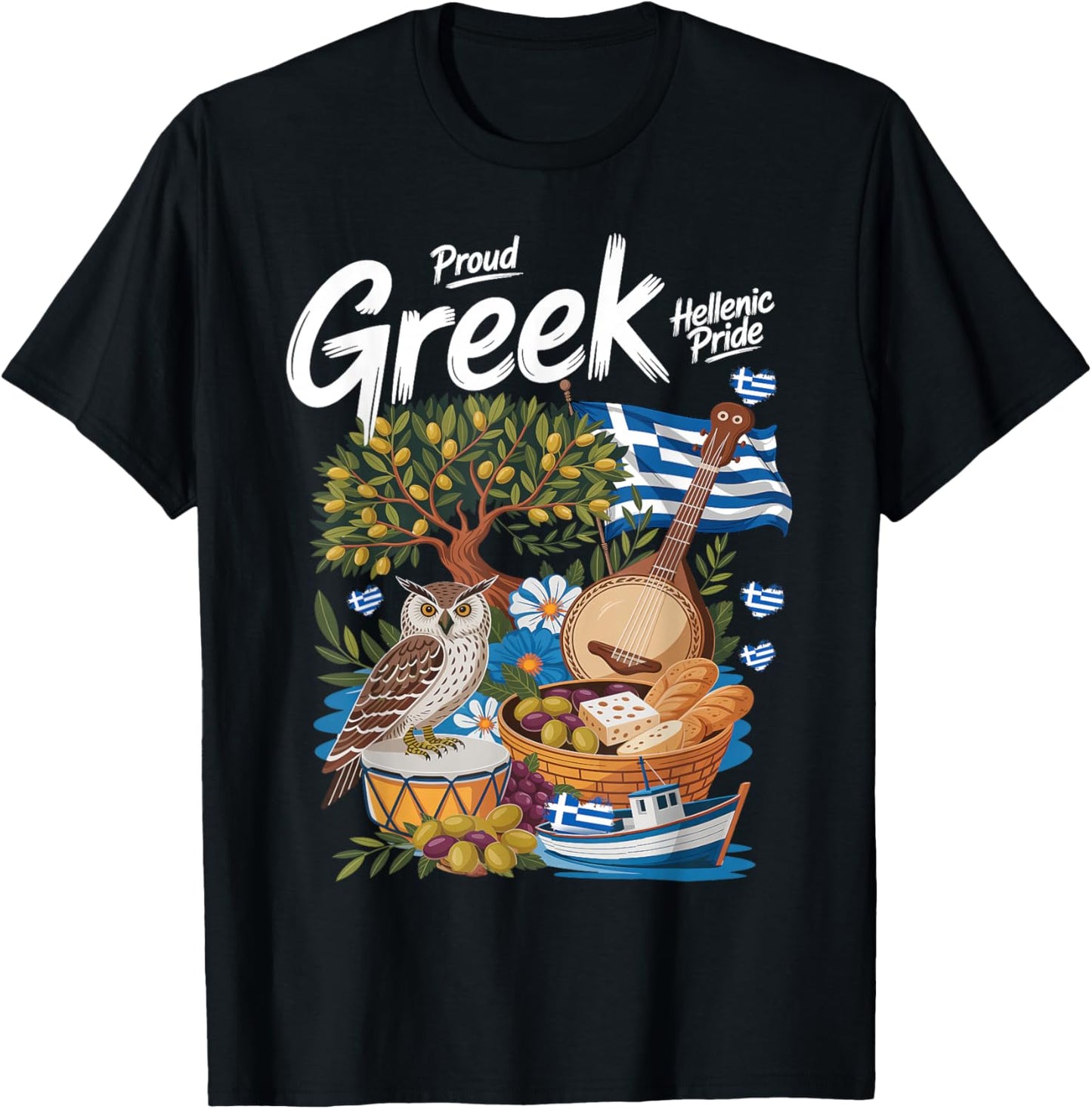 Greek Flag Outfit Idea for Kids with Hellenic Greece Roots T-Shirt - T-Shirt | Black