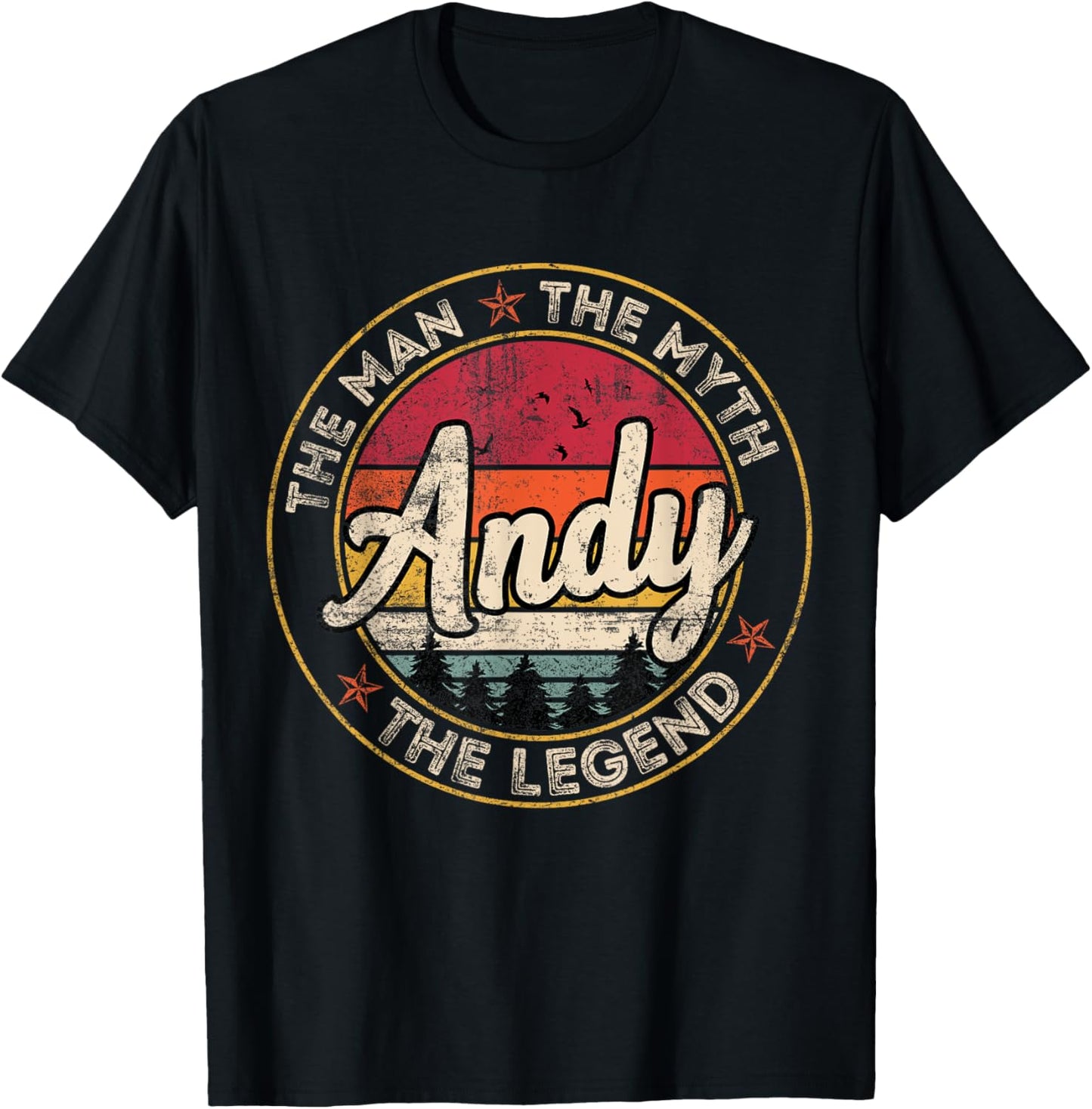 Andy The Man The Myth The Legend Personalized Name T-Shirt - T-Shirt | Black