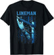 Lineman American Flag Electric Cable Lineman T-Shirt - T-Shirt | Black