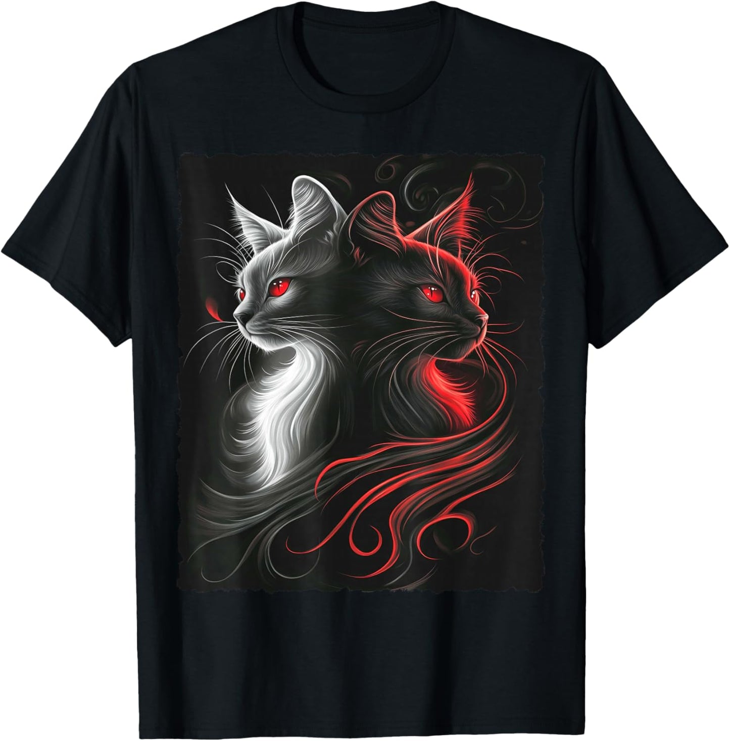 Cute Magical Cat Kitten Fantasy Art Design T-Shirt - T-Shirt | Black