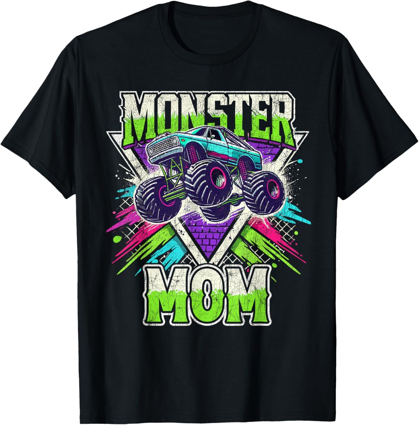 Matching Monster Truck Costume, Jam Birthday Monster Mom T-Shirt - T-Shirt | Black
