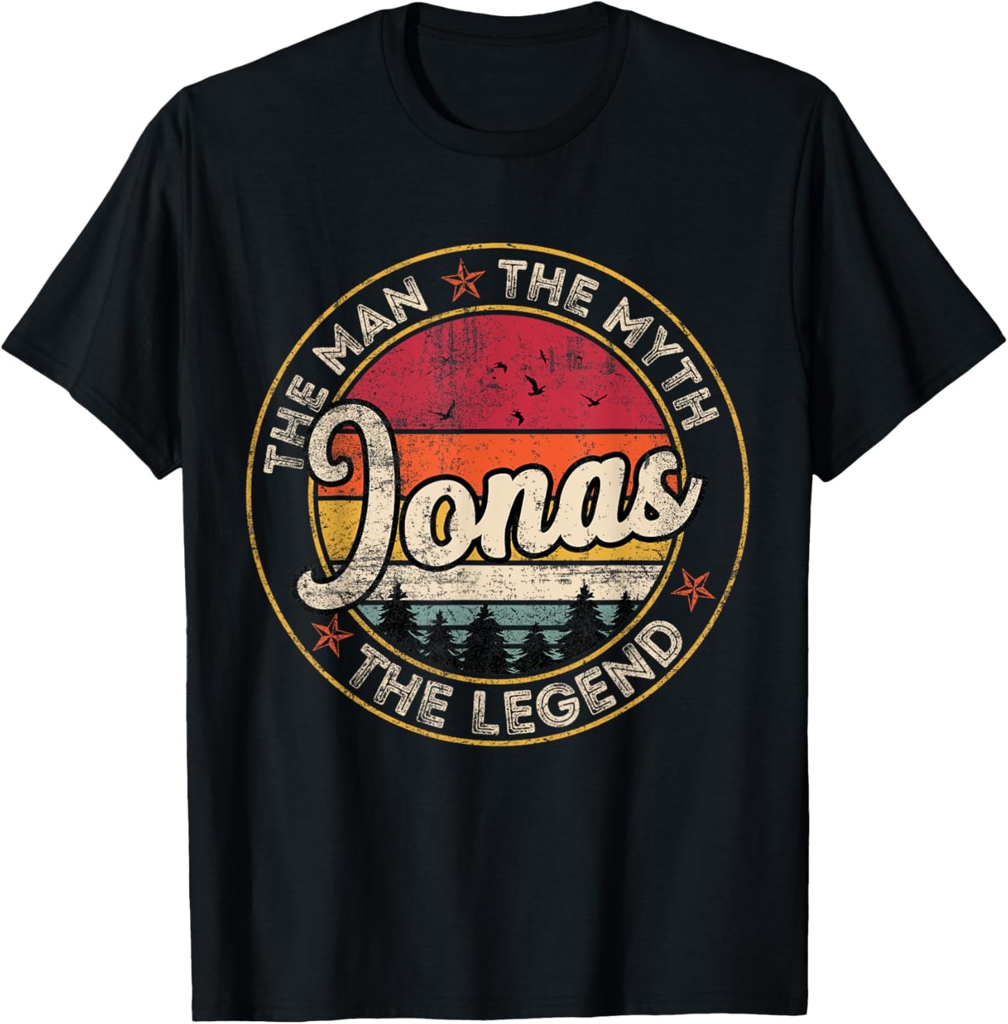 Jonas The Man The Myth The Legend Personalized Name T-Shirt - T-Shirt | Black
