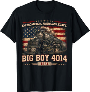 Big Boy 4014 Vintage Steam Locomotive Railroad Train Engine T-Shirt - T-Shirt | Black