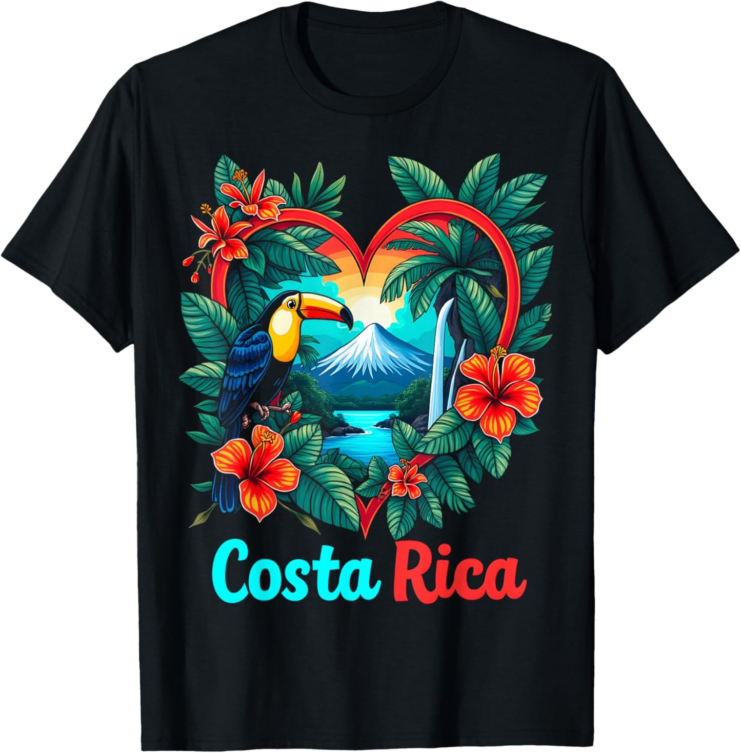 Costa Rica Tropical T-Shirt - T-Shirt | Black