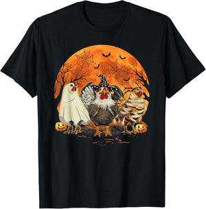 Funny Halloween Costume Farmers Spooky Chickens Witch T-Shirt - T-Shirt | Black