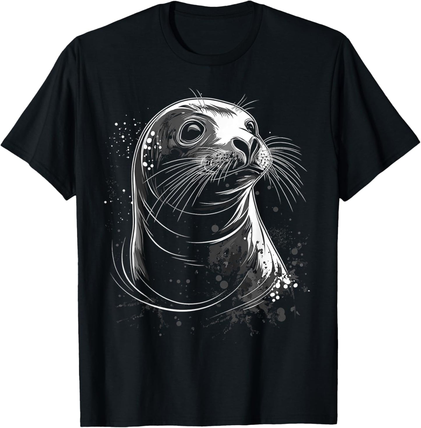 Seal Animal Graphic Artwork Seal T-Shirt - T-Shirt | Black