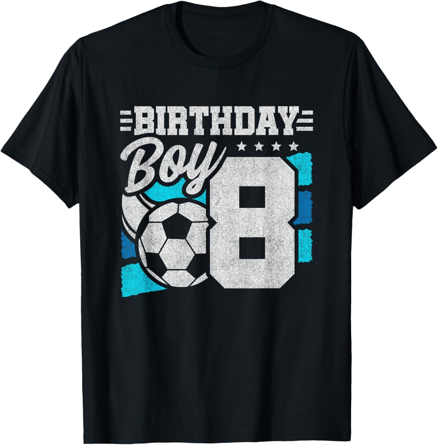 Soccer Birthday Party - 8 Year Old Boy - 8th Birthday T-Shirt - T-Shirt | Black