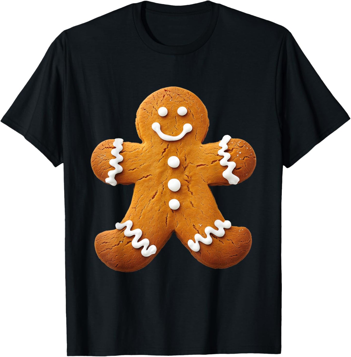 Gingerbread Man Costume Funny Halloween Christmas Graphic T-Shirt - T-Shirt | Black