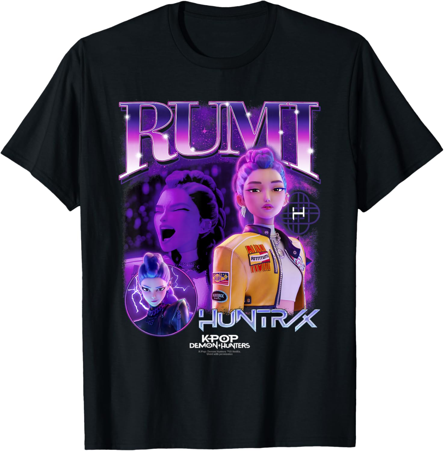 KPop Demon Hunters Rumi Bootleg Officially Licensed T-Shirt - T-Shirt | Black