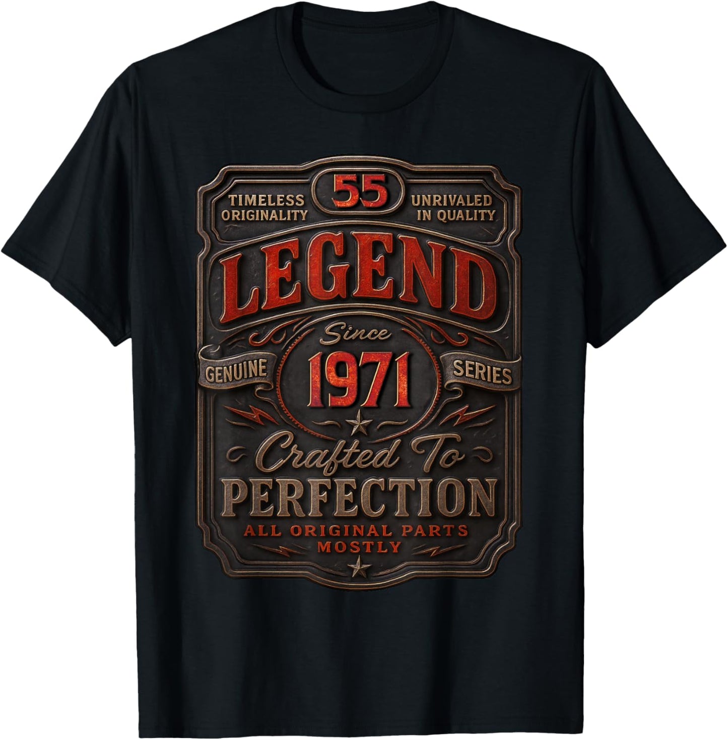 Vintage 1971 Limited Edition Shirt 55 Year Old 55th Birthday T-Shirt - T-Shirt | Black