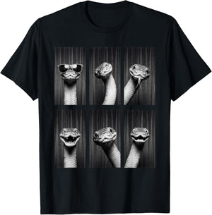 Snake Photobooth Reptile Funny Animal Portrait T-Shirt - T-Shirt | Black