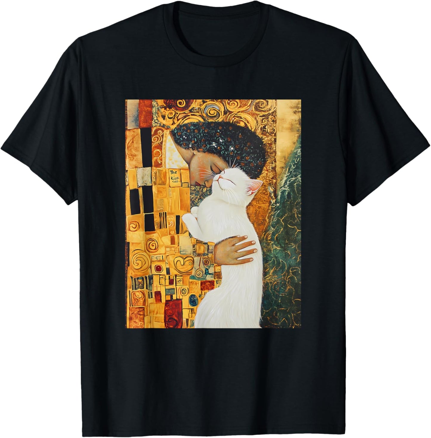 Klimt’s The Kiss Cat Lover Parody Klimt Style Women T-Shirt - T-Shirt | Black