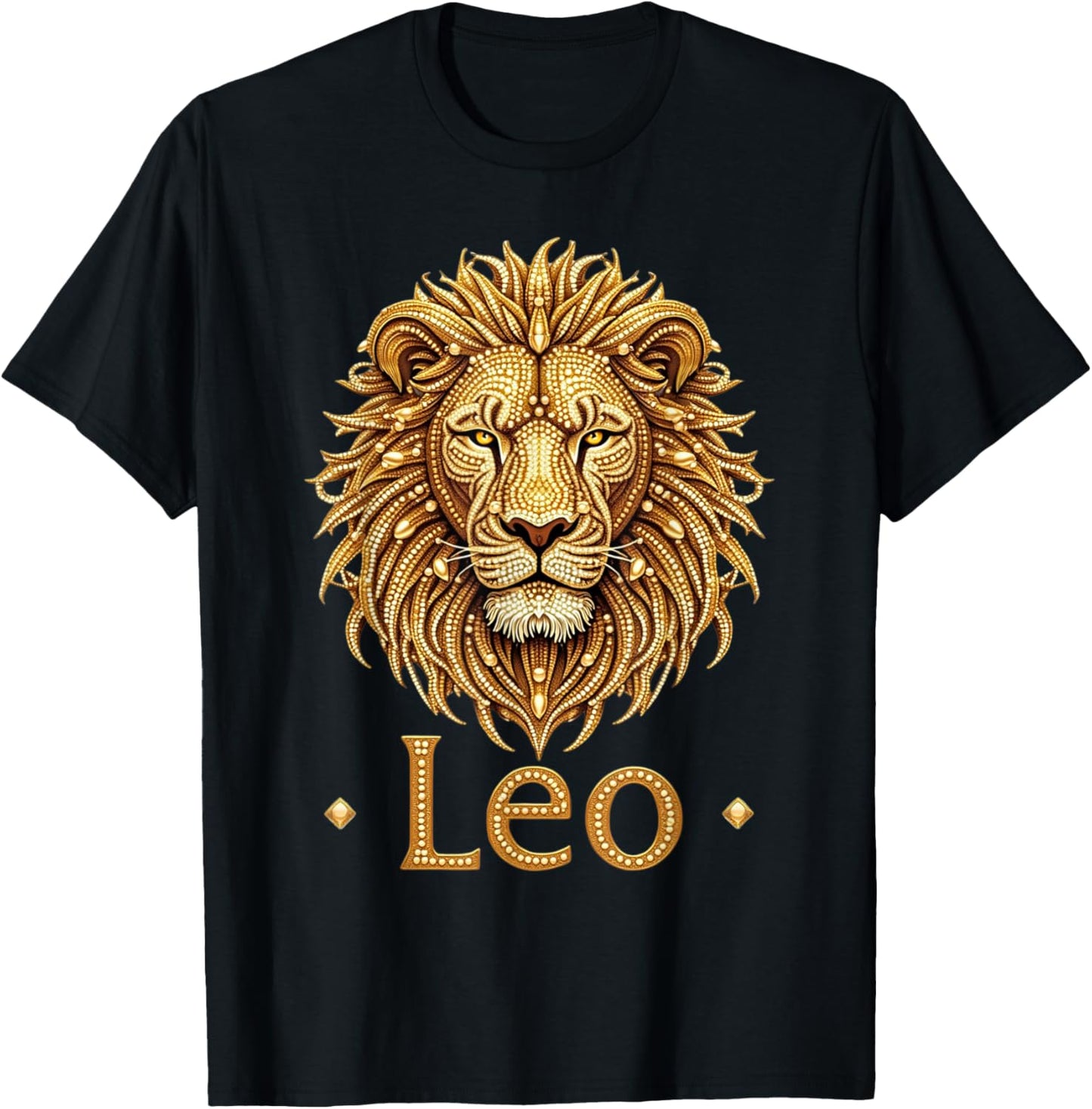 Fancy Gold and Diamond Leo Gift T-Shirt - T-Shirt | Black