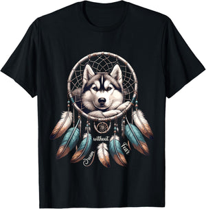 Dream Without Fear Wolf Dreamcatcher T-Shirt - T-Shirt | Black