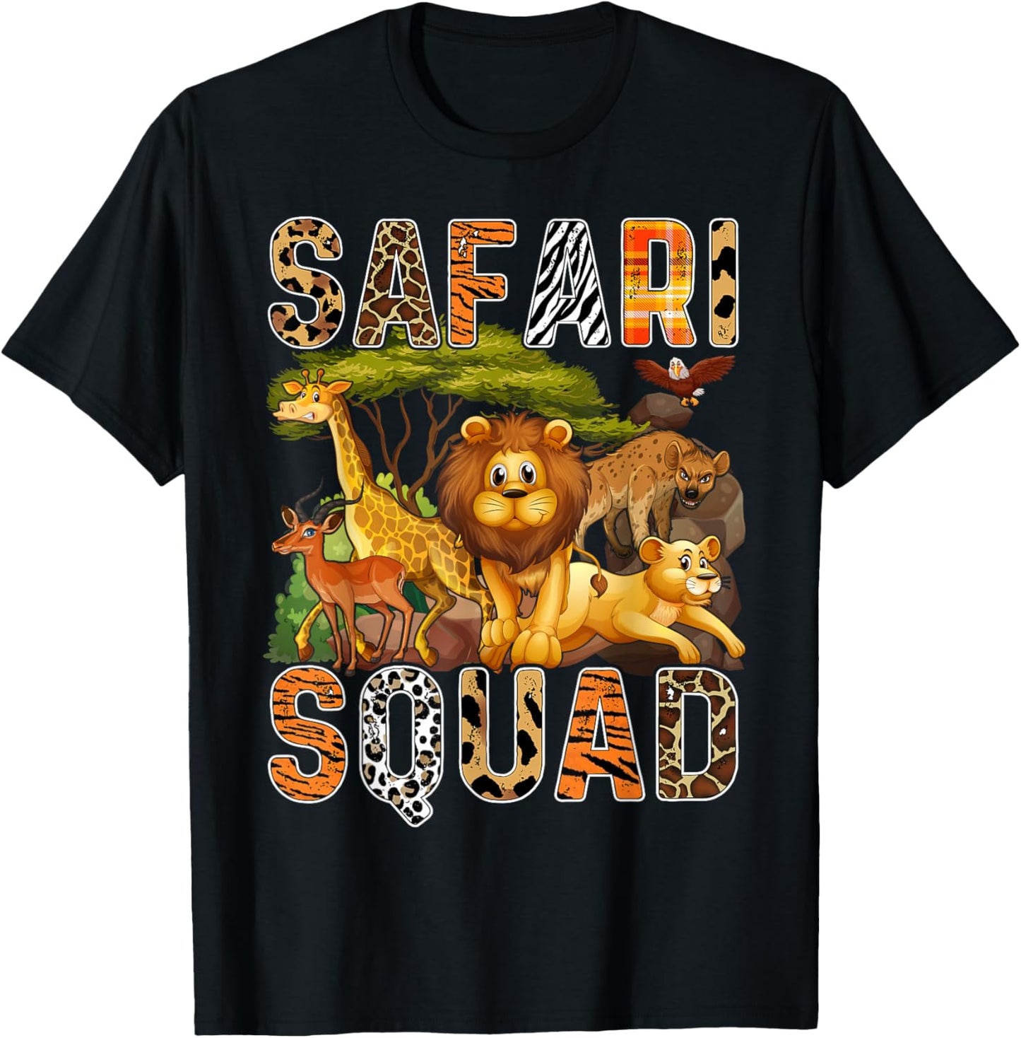 Safari Squad Wilderness Animal Lover Tourist Travel T-Shirt - T-Shirt | Black