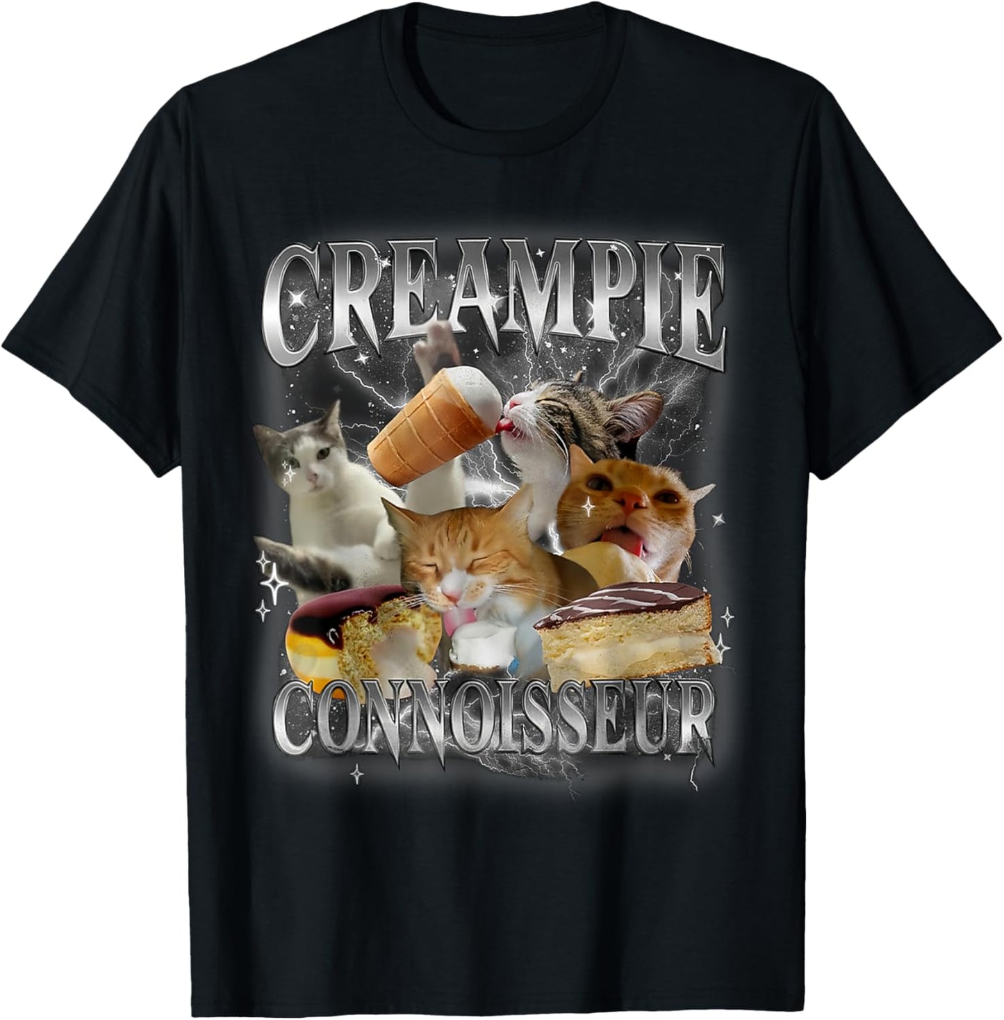 Creampie Connoisseur Cat FUNNY MEME Creampie Connoisseur Cat T-Shirt - T-Shirt | Black