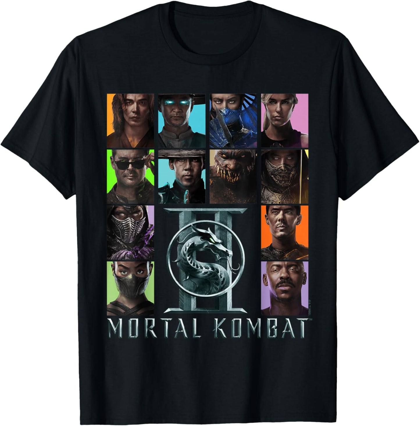 Mortal Kombat 2 Character Squares T-Shirt - T-Shirt | Black