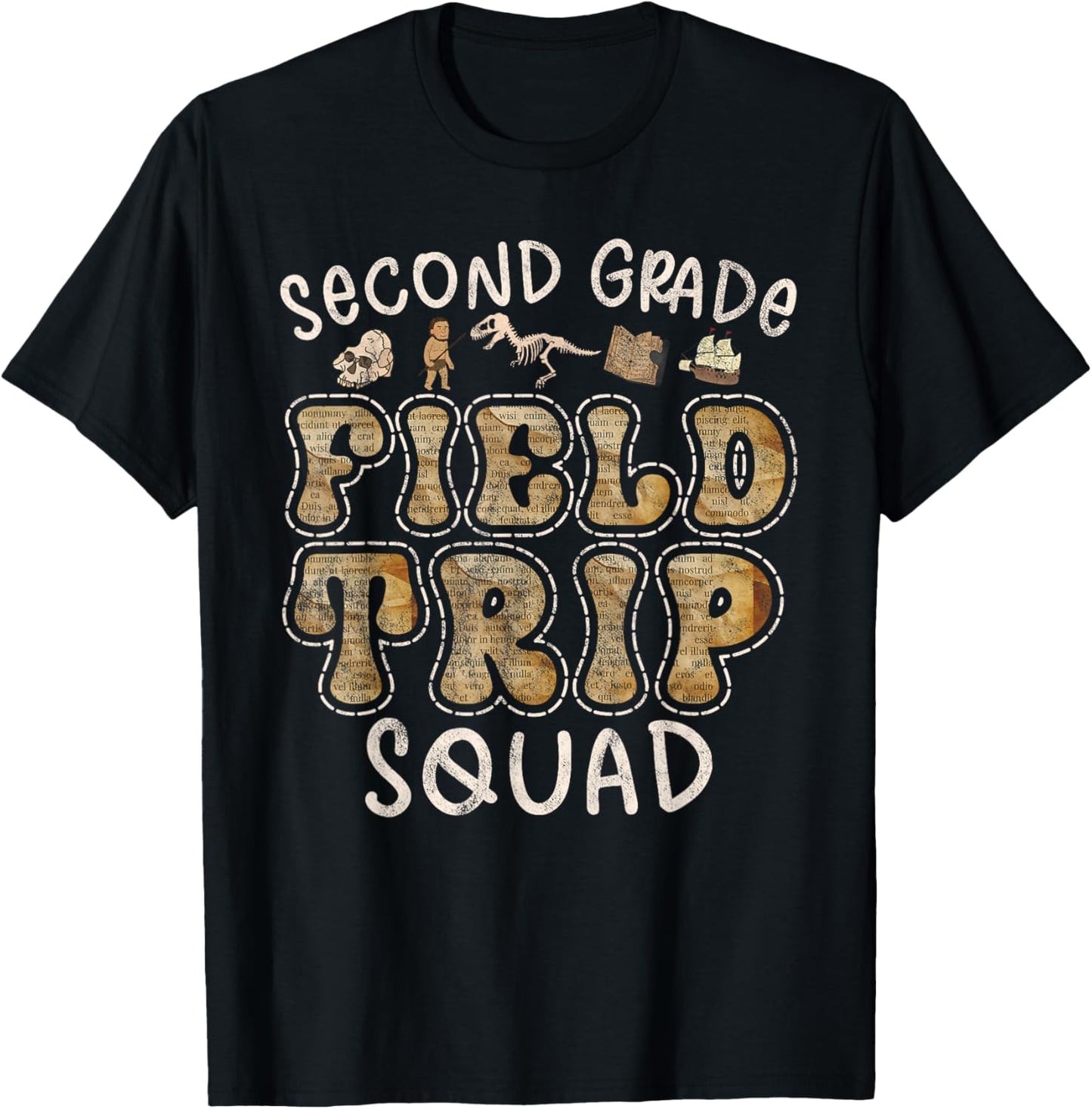 2nd Grade History Museum Field Trip Squad Teacher Student T-Shirt - T-Shirt | Black