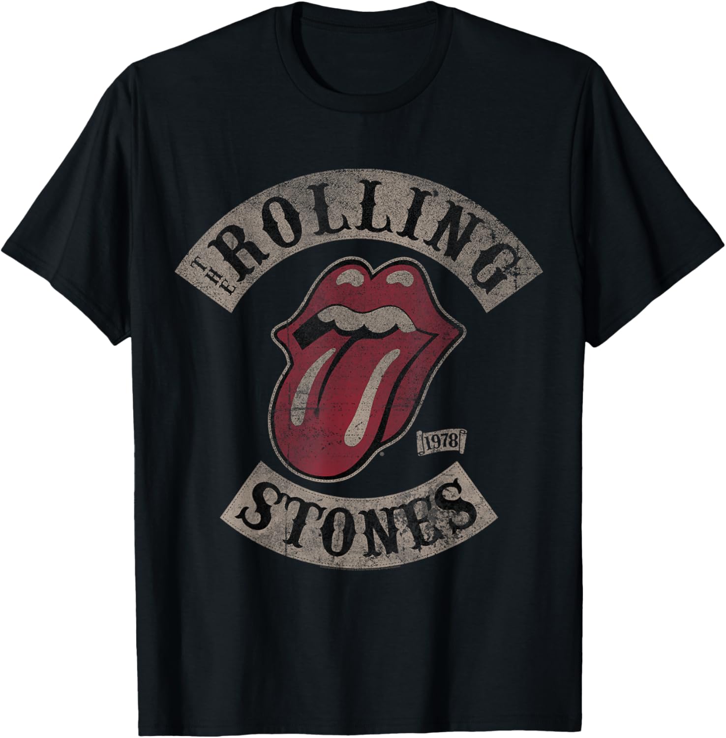 Official The Rolling Stones Vintage Tour 1978 Navy T-Shirt - T-Shirt | Black