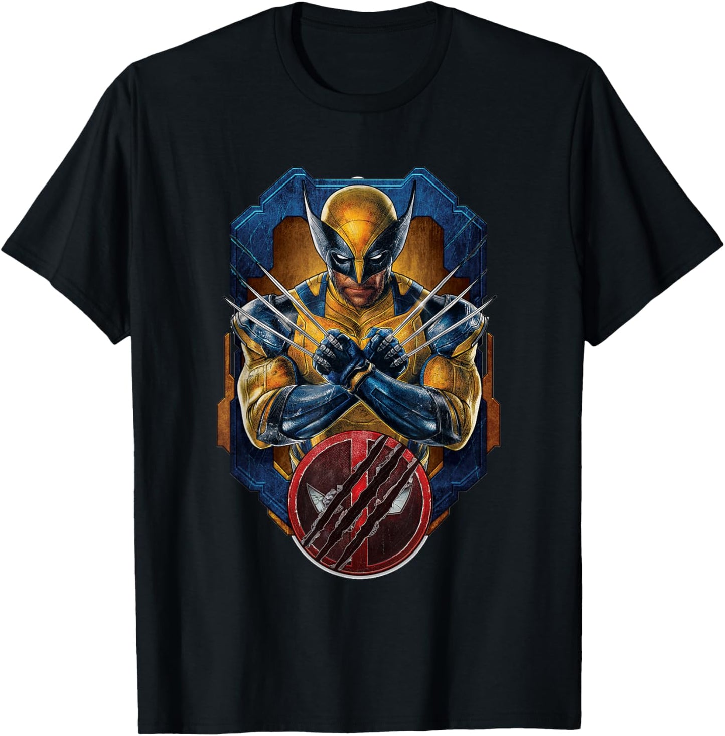 Marvel Studios Deadpool & Wolverine X-Pose and Slashed Logo T-Shirt - T-Shirt | Black