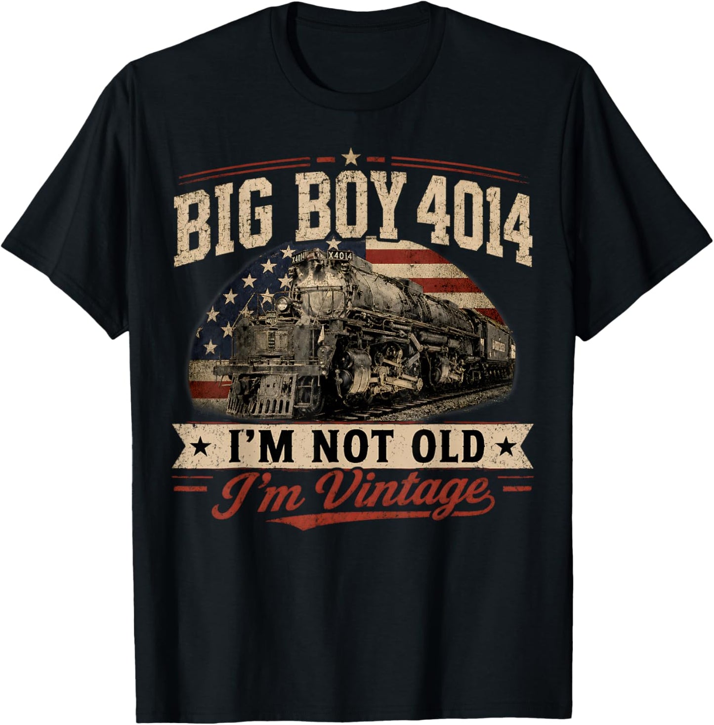 Big Boy 4014 Vintage Steam Locomotive Railroad Train Engine T-Shirt - T-Shirt | Black