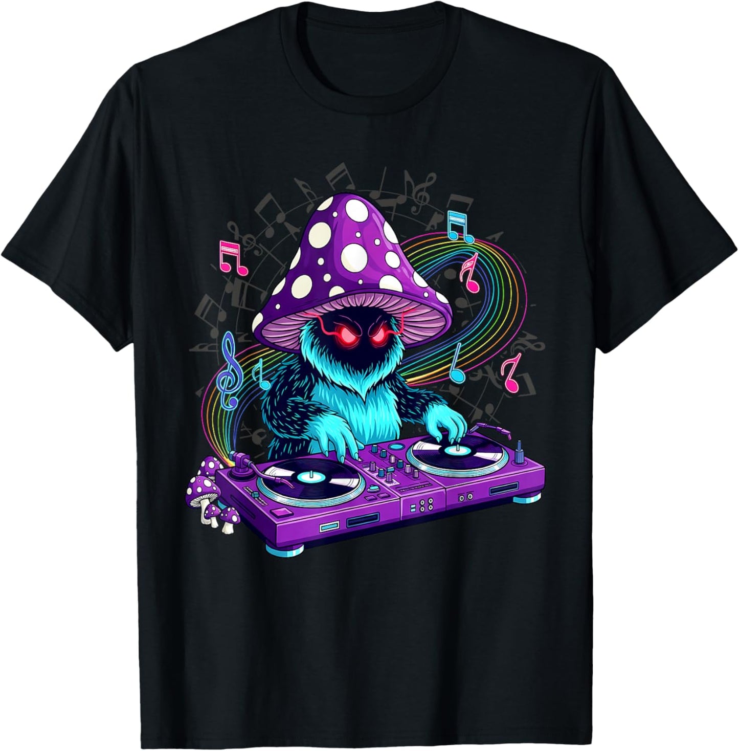EDM Rave Outfits Festival Electronic Music Graphic Trippy DJ T-Shirt - T-Shirt | Black