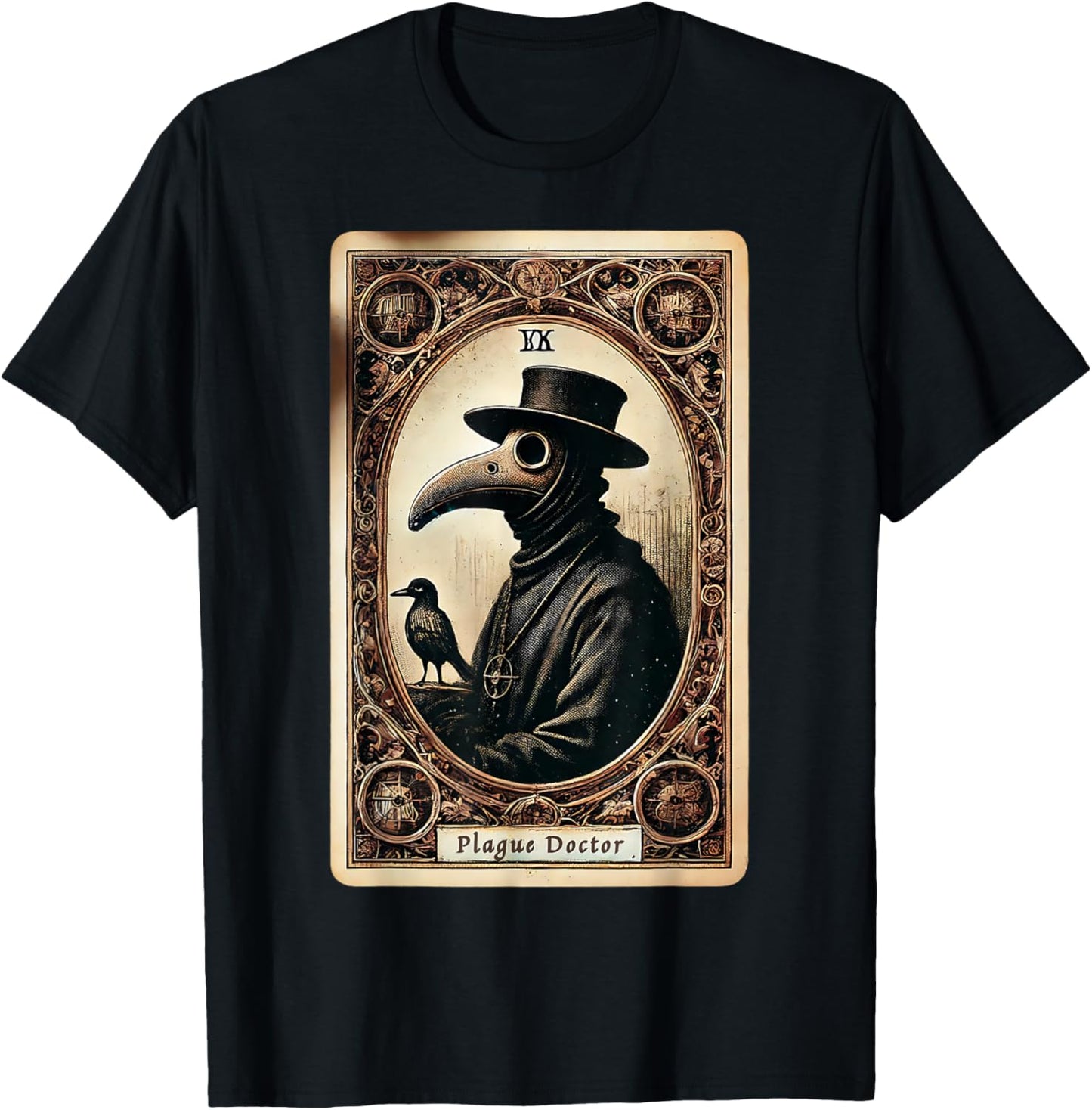 Plague Doctor Tarot Card Shirt Horror Death Occult Satanic T-Shirt - T-Shirt | Black