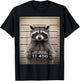 Raccoon Mugshot Prison Jail Funny Racoon Gifts Men Women Kid T-Shirt - T-Shirt | Black