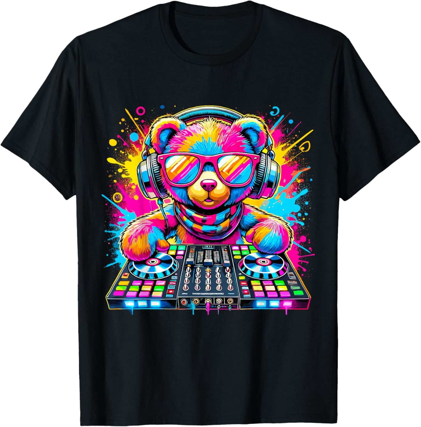 DJ Teddy Bear Disco Hip Hop T-Shirt - T-Shirt | Black