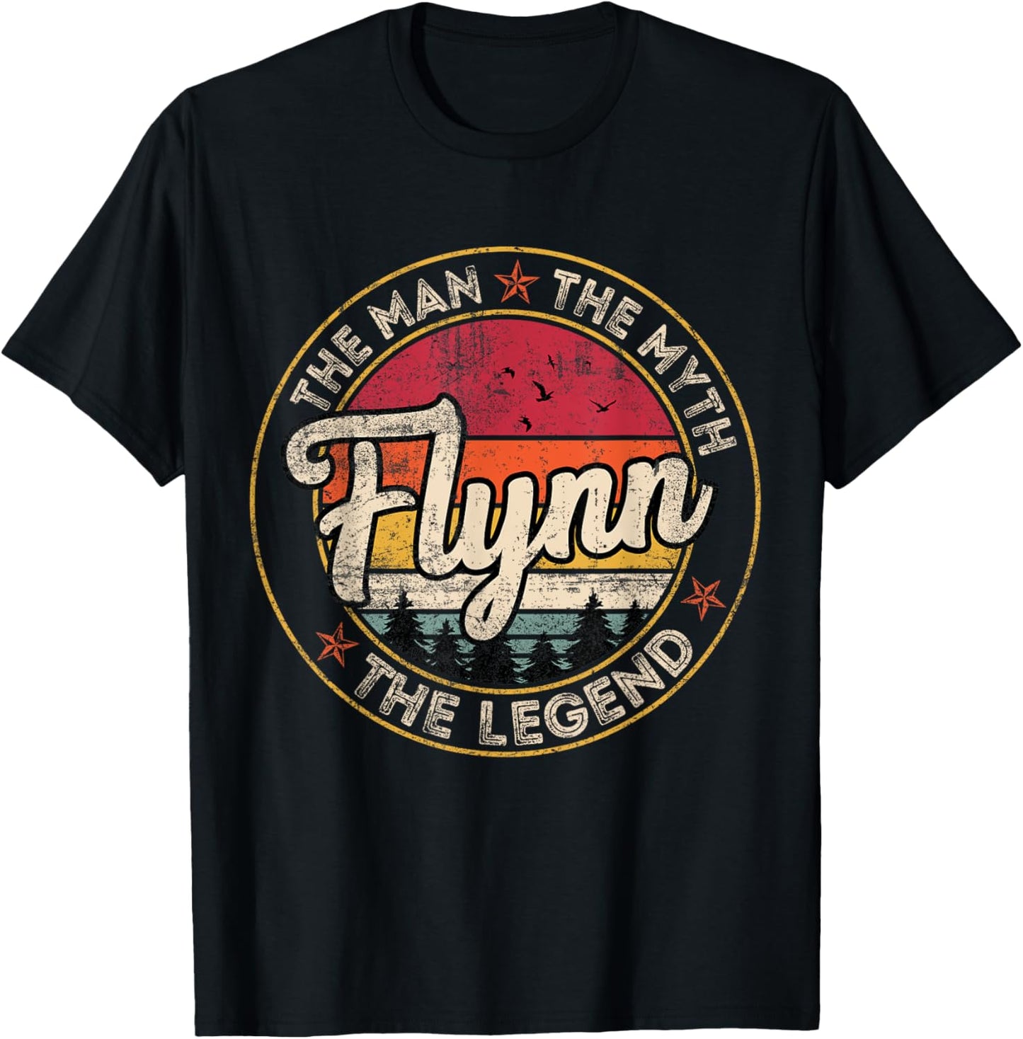 Flynn The Man The Myth The Legend Personalized Name T-Shirt - T-Shirt | Black
