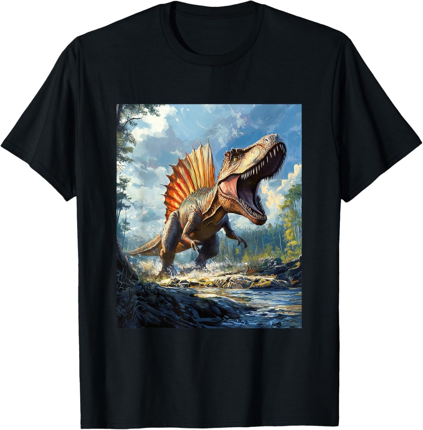 Spinosaurus Dinosaur Dino Graphic T-Shirt - T-Shirt | Black