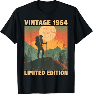 61 Years Old Gift Vintage 1965 Hiking Lover 61st Birthday T-Shirt - T-Shirt | Black