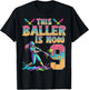 This Baller is Now 9 Years Old Birthday Girl Softball 9th T-Shirt - T-Shirt | Black