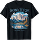 Grand Teton Retro US Wyoming Jackson Hole Lake Vintage Parks T-Shirt - T-Shirt | Black