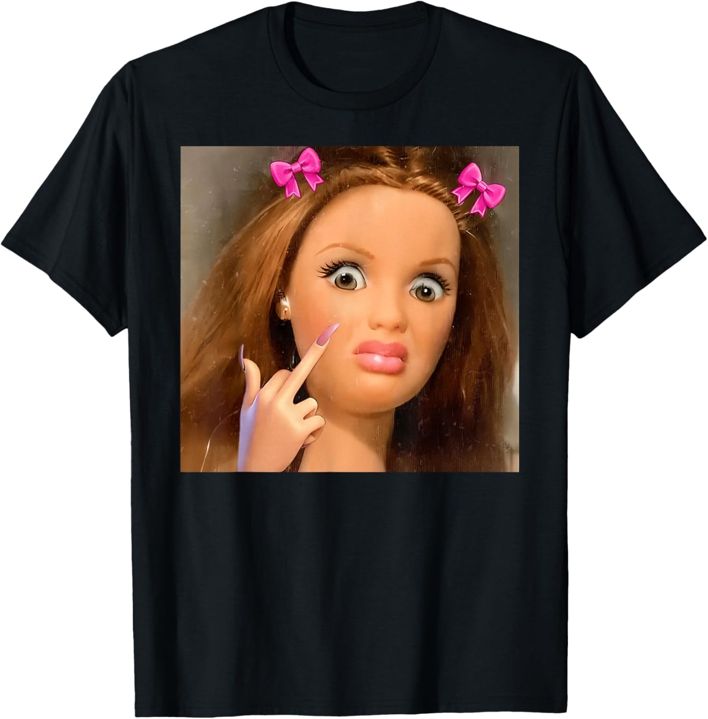 Disgusted Face Meme Doll Babe X Only Baby Love Date Fans T-Shirt - T-Shirt | Black
