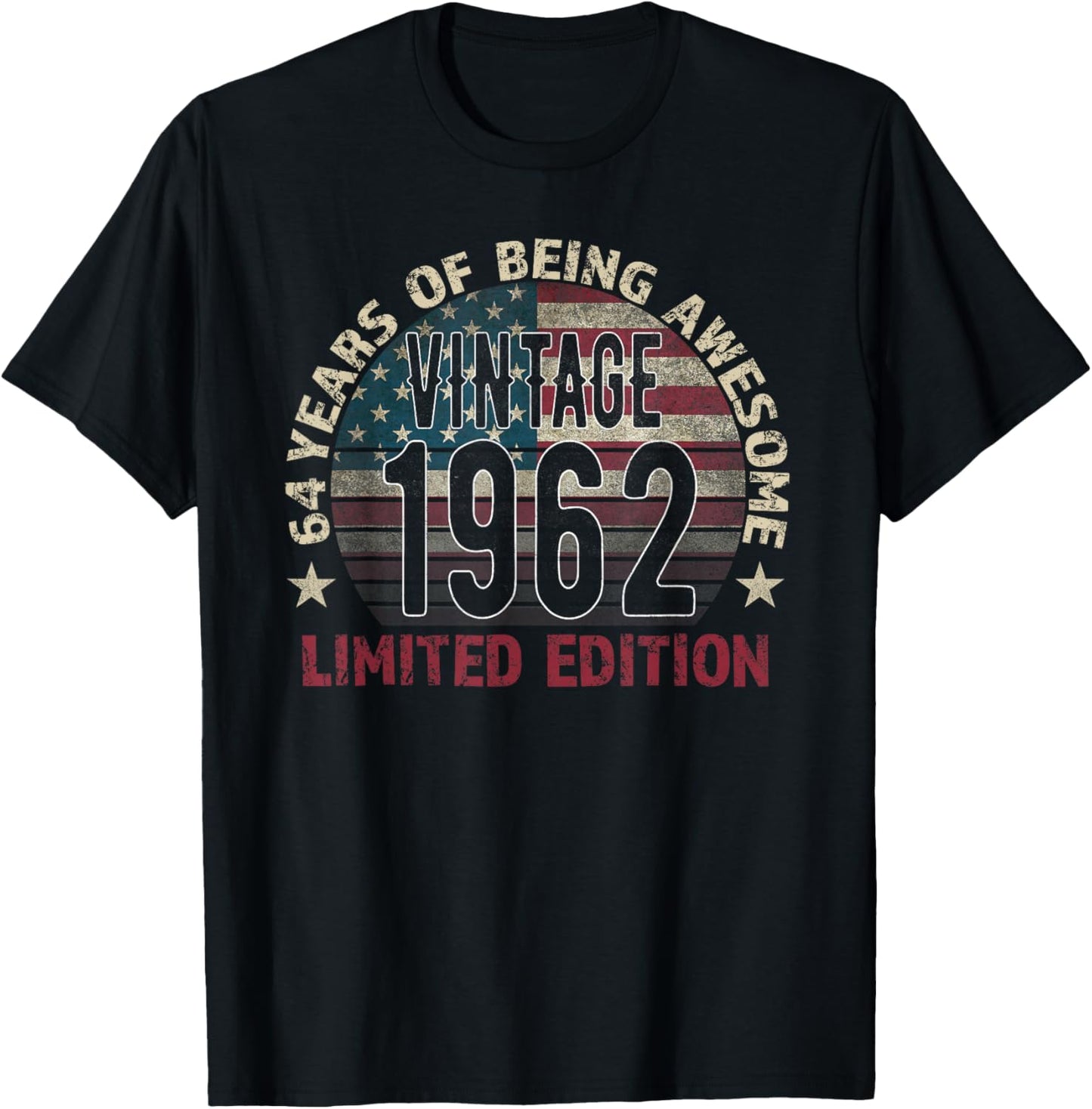 64th Birthday Gift Men Vintage Born 1962 Turning 64 Year Old T-Shirt - T-Shirt | Black