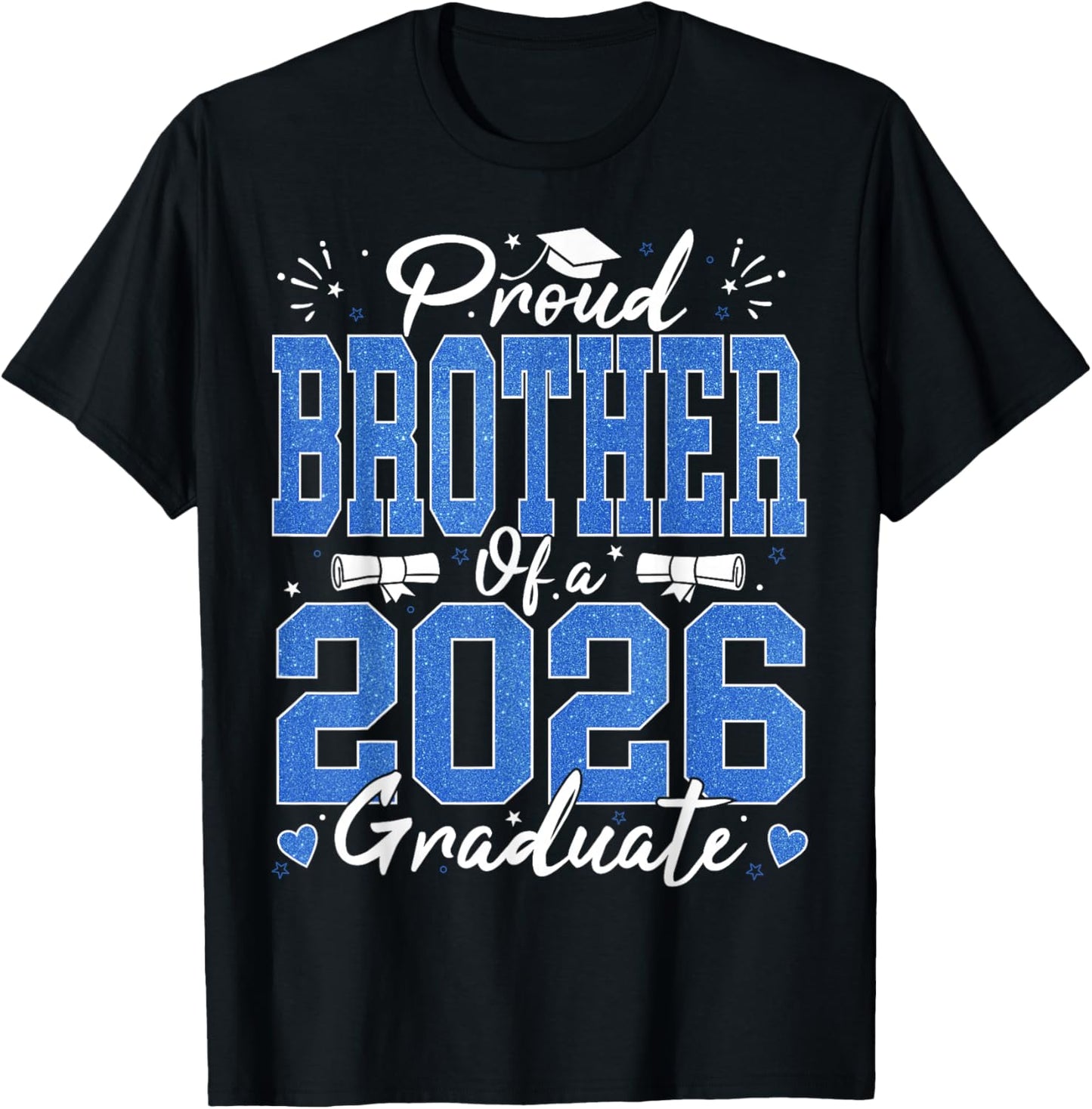 Proud Brother of A 2026 Graduate Senior Bro Graduation 2026 T-Shirt - T-Shirt | Black