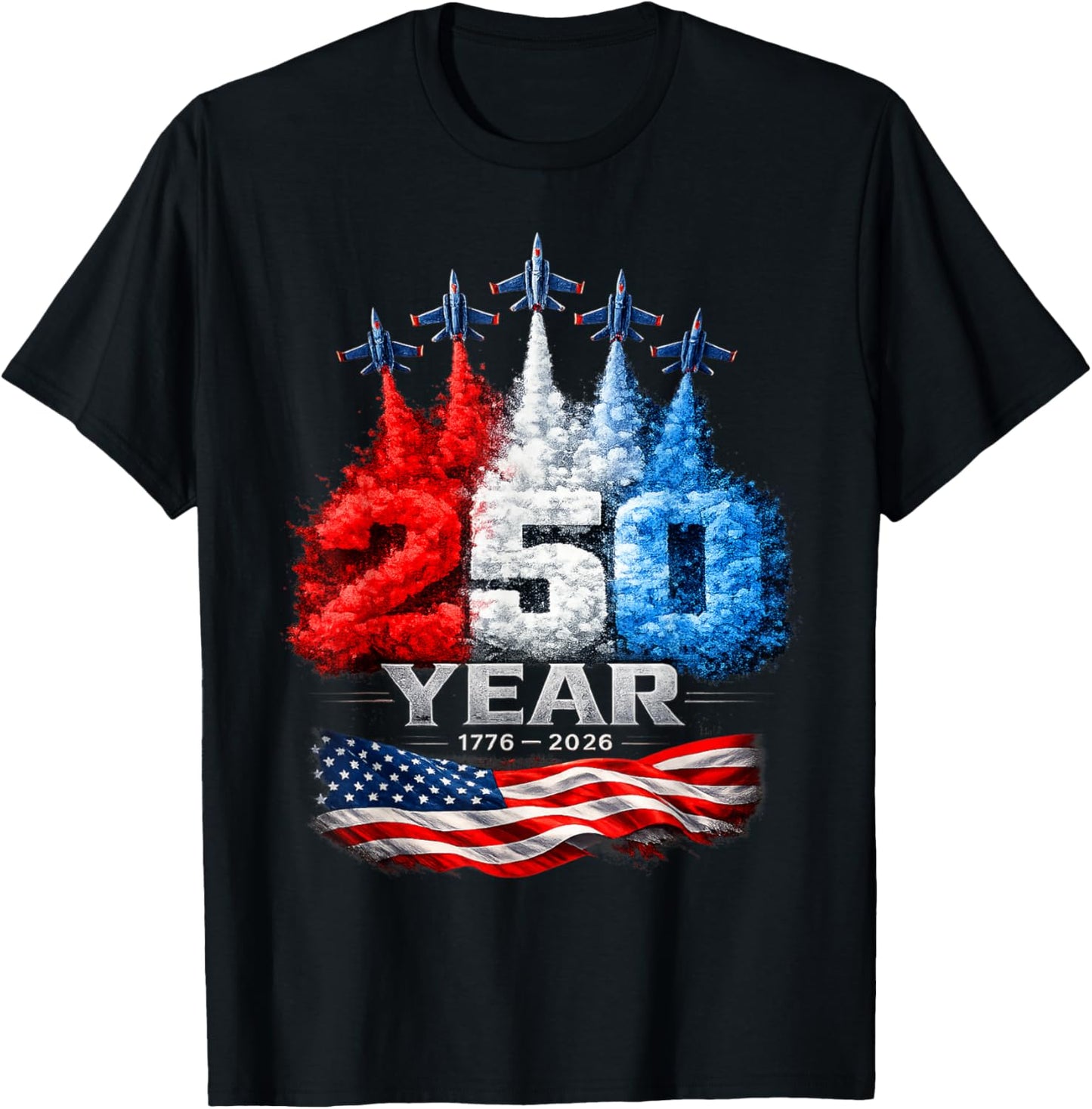 250th Anniversary USA Patriotic 250 Years American 4th July T-Shirt - T-Shirt | Black