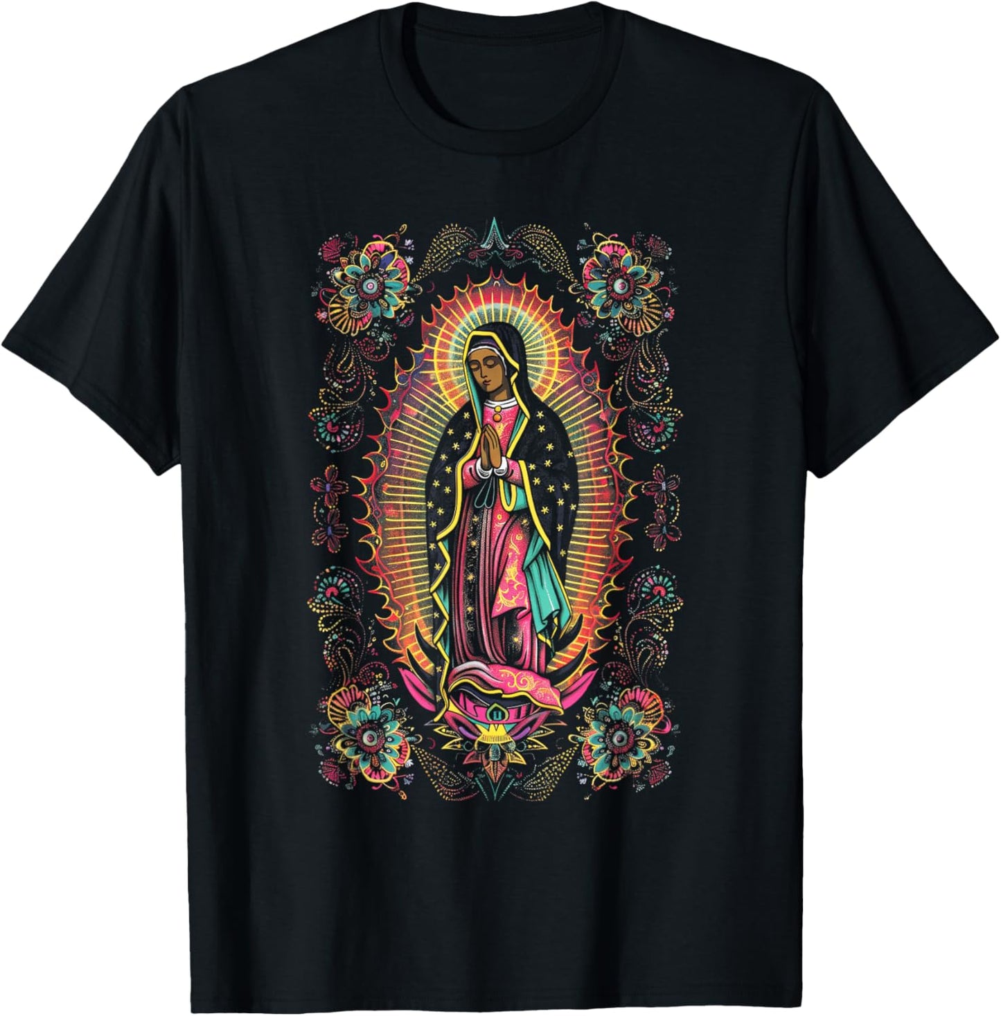 Catholicism Our Lady Guadalupe Virgin Mary T-Shirt - T-Shirt | Black