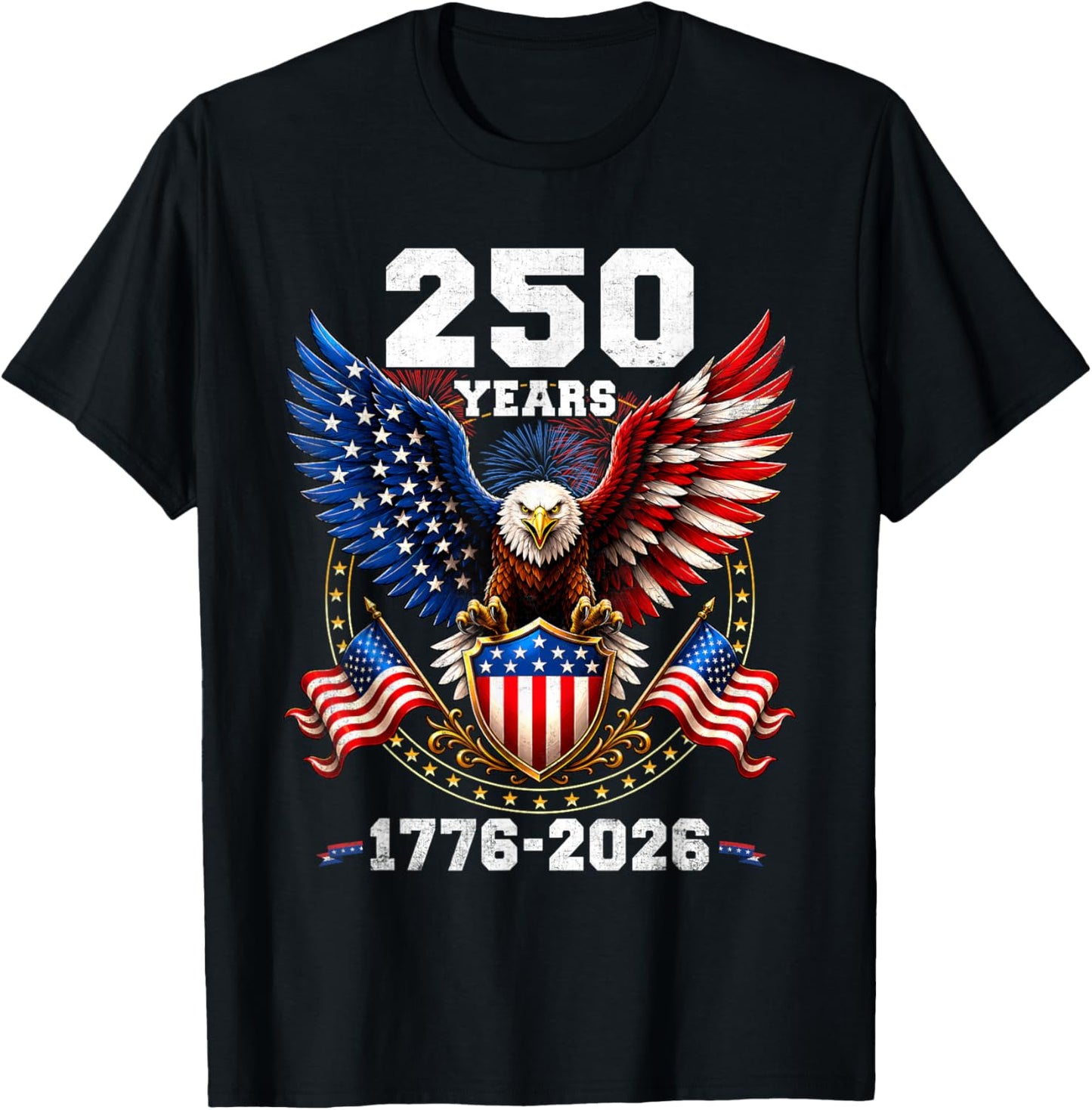 250 Anniversary USA Patriotic 250 Years American 4th of July T-Shirt - T-Shirt | Black