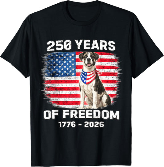 250 Years America Anniversary Great Dane 250th Anniversary T-Shirt - T-Shirt | Black