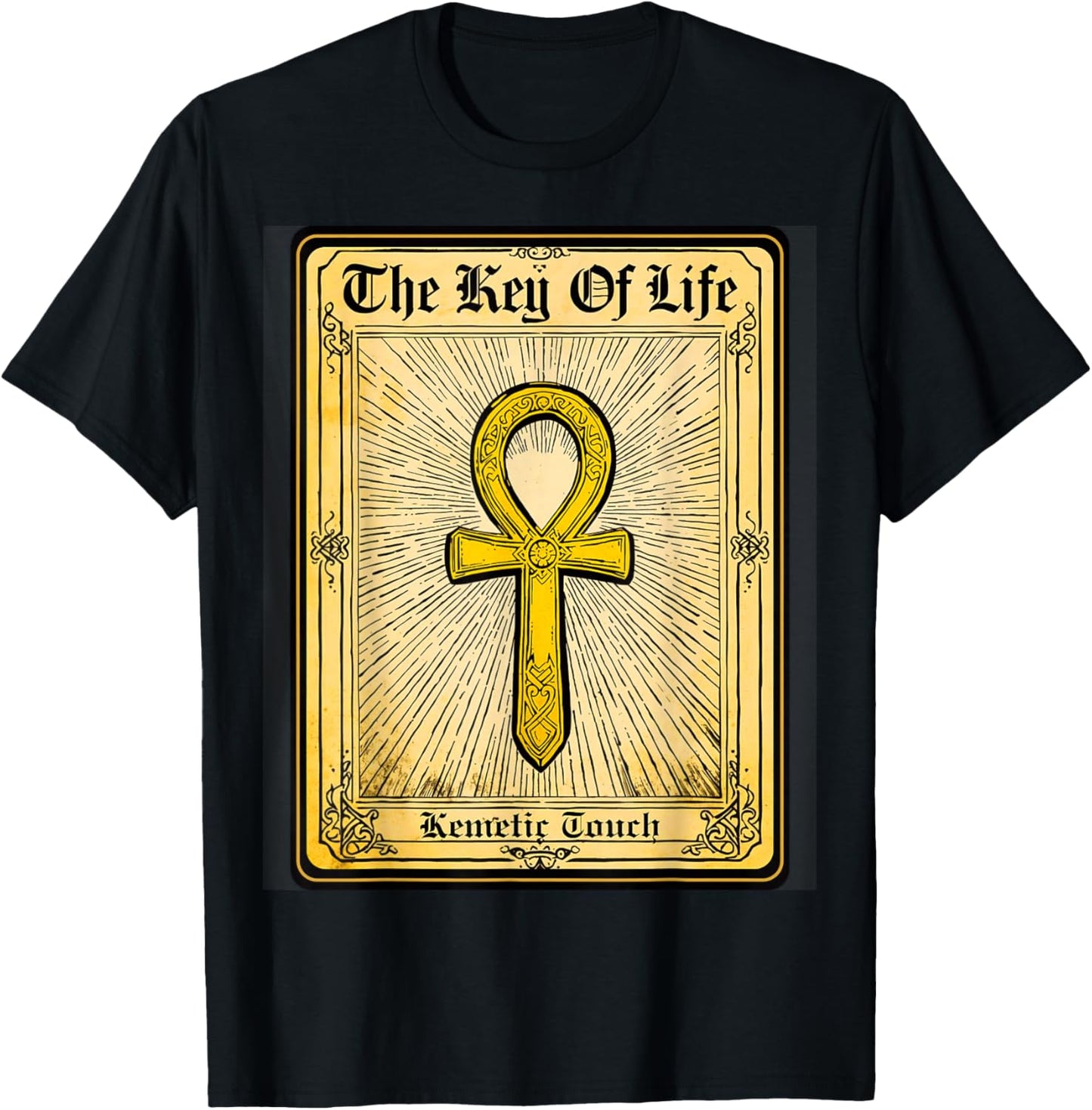 Ancient Egyptian Sacred Key of Life Kemetic Ankh T-Shirt - T-Shirt | Black