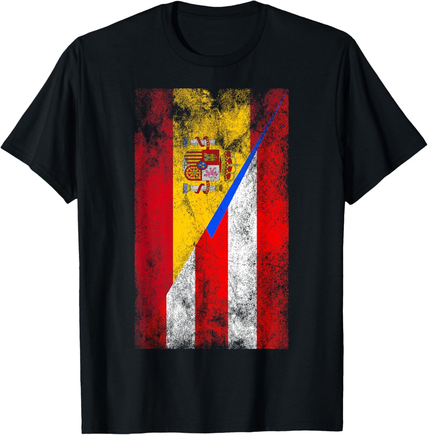 Spain & Puerto Rico Flags - Spanish Puerto Rican T-Shirt - T-Shirt | Black