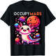 Cute Axolotl in Space Occupy Mars Galaxy Sci-Fi Kawaii T-Shirt - T-Shirt | Black