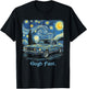 Retro Gogh Fast Starry Night Art Car Lover Graphic T-Shirt - T-Shirt | Black