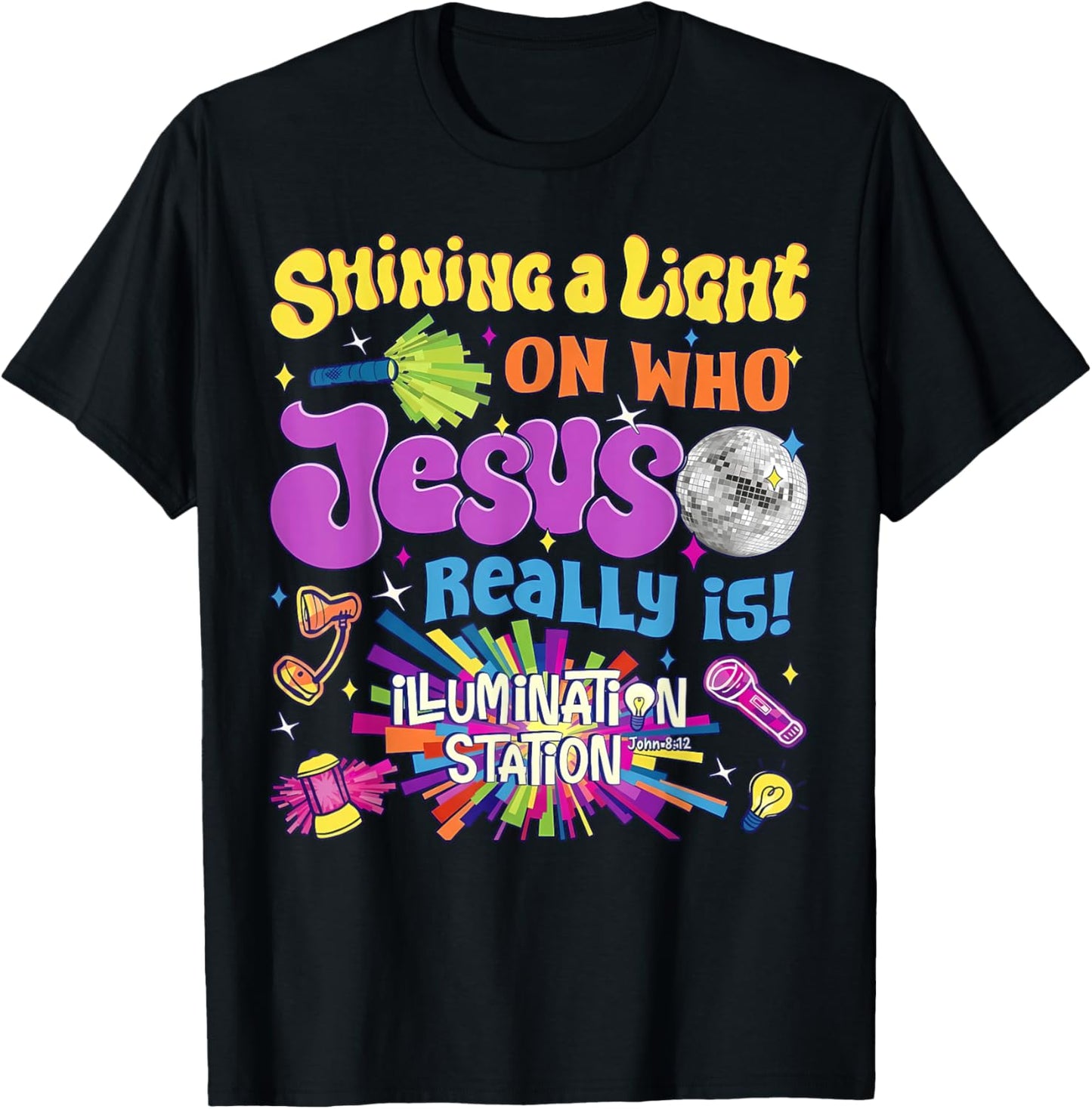 Jesus Light of The World Illumination Station VBS 2026 T-Shirt - T-Shirt | Black